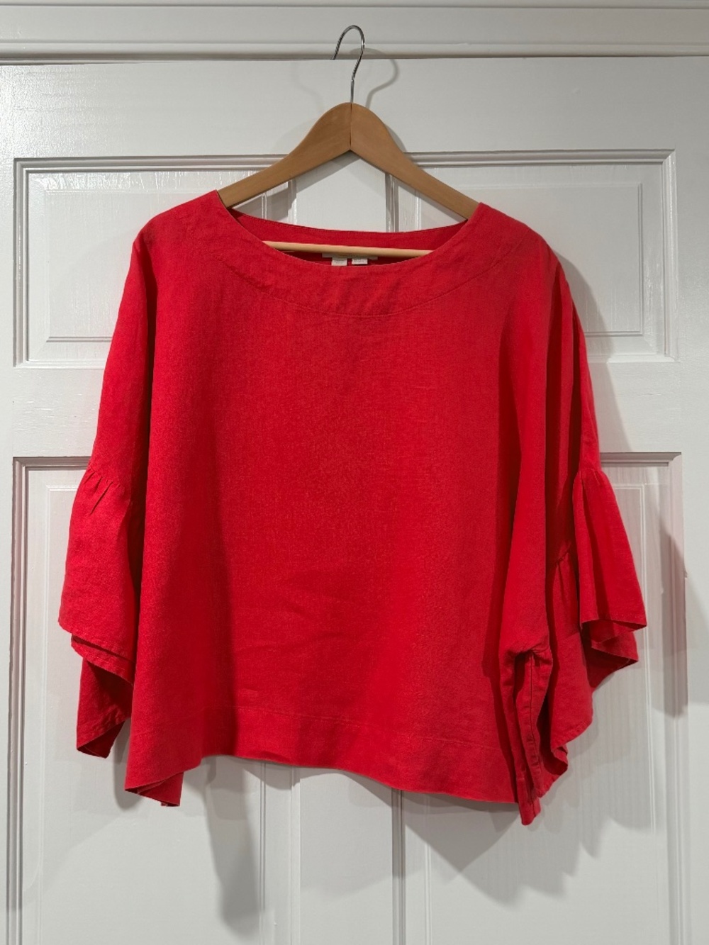 Boden Pink 100% Linen Frilly Blouse Size 16/18